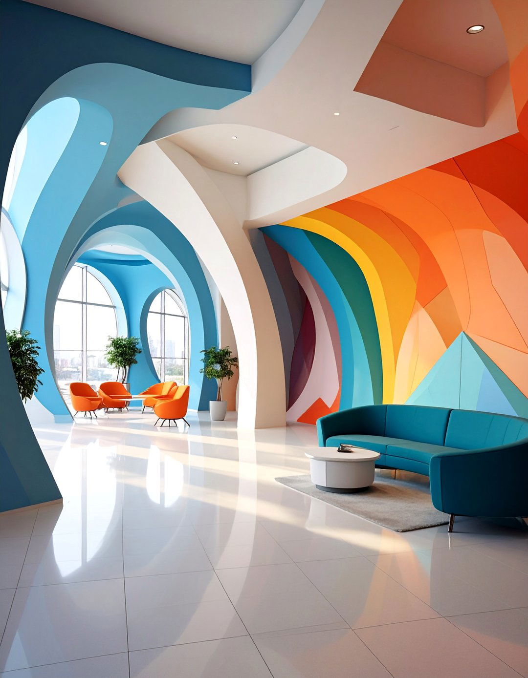 3D Architectural Elements - 25 Office Wall Murals to Inspire Productivity and Creativity