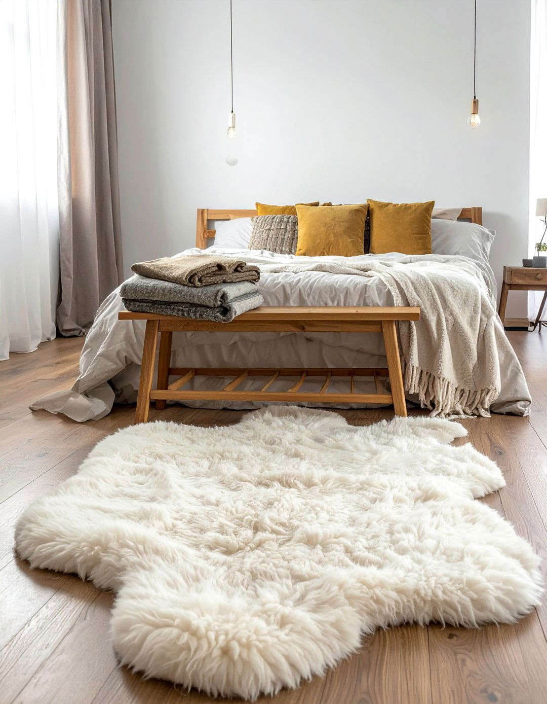 A Bedroom Rug at the Foot of the Bed - 30 Bedroom Rug Ideas to Transform Your Space
