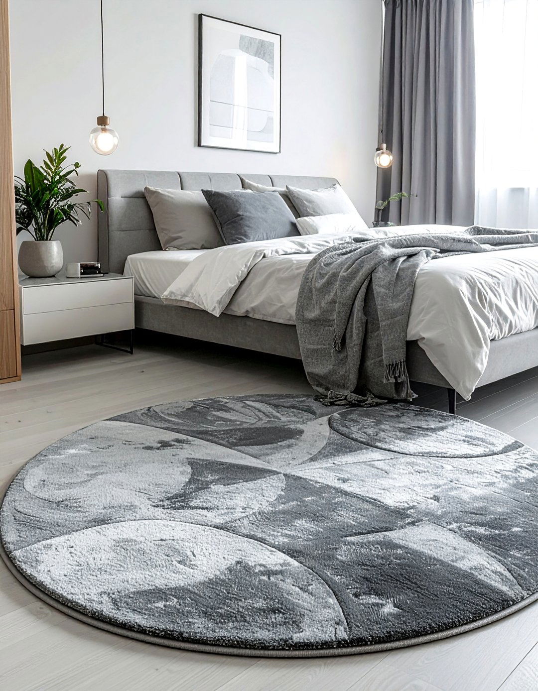 A Circular Bedroom Rug for a Soft Focal Point - 30 Bedroom Rug Ideas to Transform Your Space