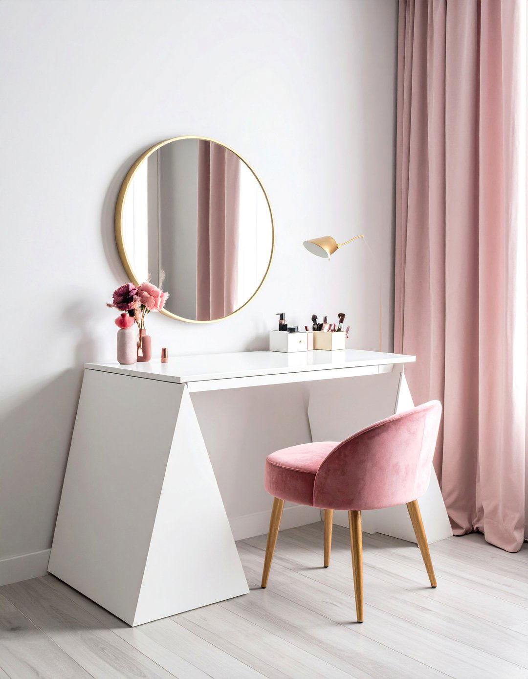 A Compact Bedroom Corner Vanity Station - 15 Bedroom Corner Ideas to Enhance Small Spaces