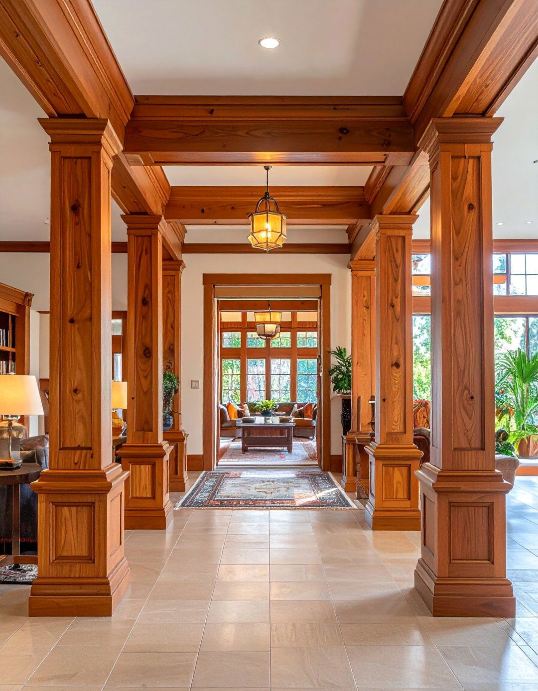 A Craftsman Living Room Featuring a Tapered Column - 30 Craftsman Living Room Ideas for a Timeless Look