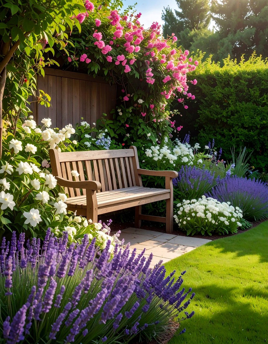 A Fragrant Corner Garden with Aromatic Flowers and Herbs - 30 Corner Landscaping Ideas for a Beautiful Yard