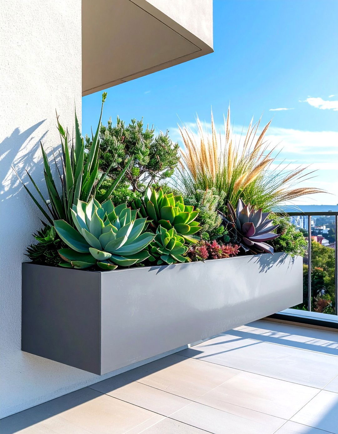 A French Balcony with a Cantilevered Planter Base - 25 French Balcony Ideas for a Charming Outdoor Space