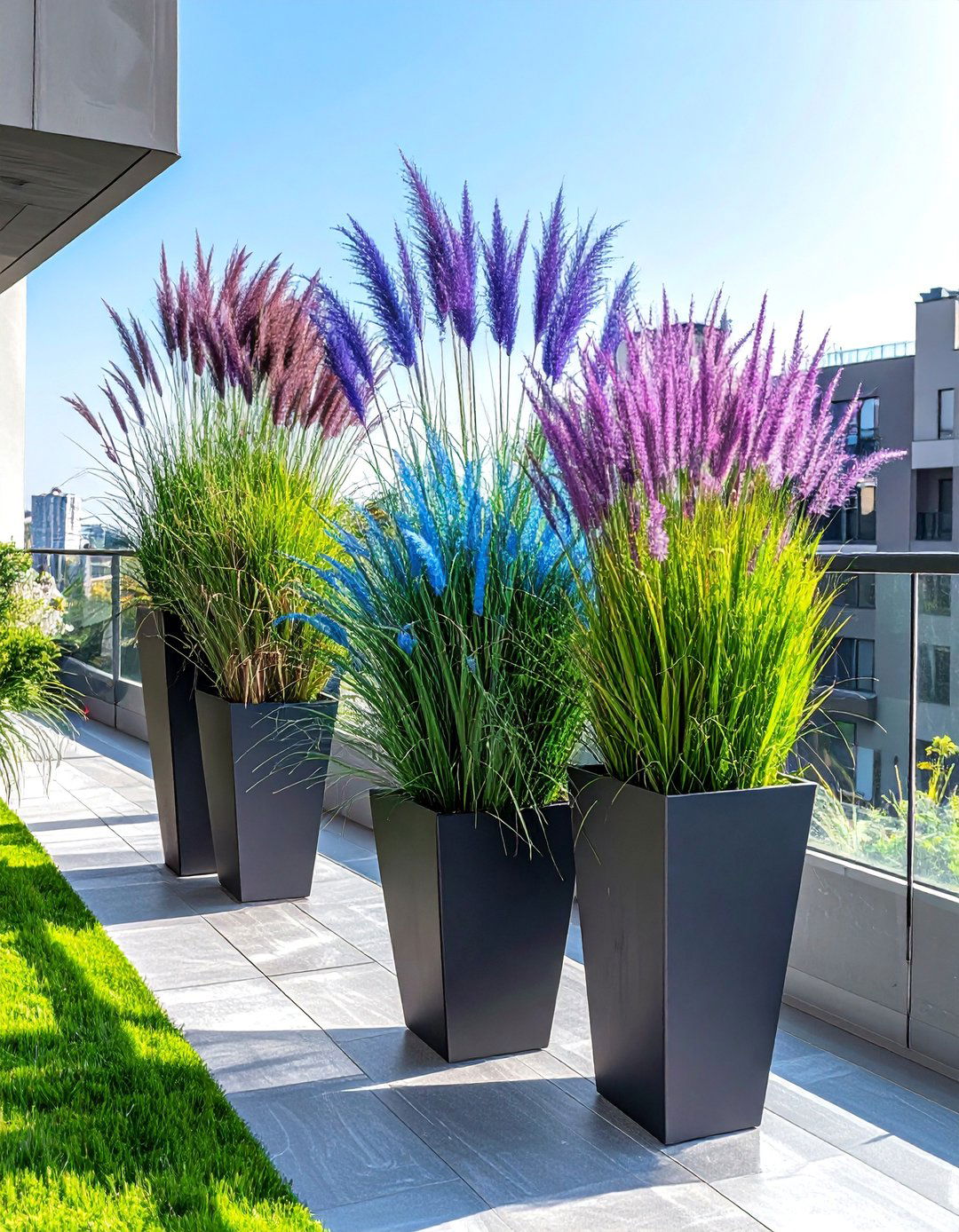 A Garden of Ornamental Grasses - 40 Creative Balcony Garden Ideas for Small Spaces