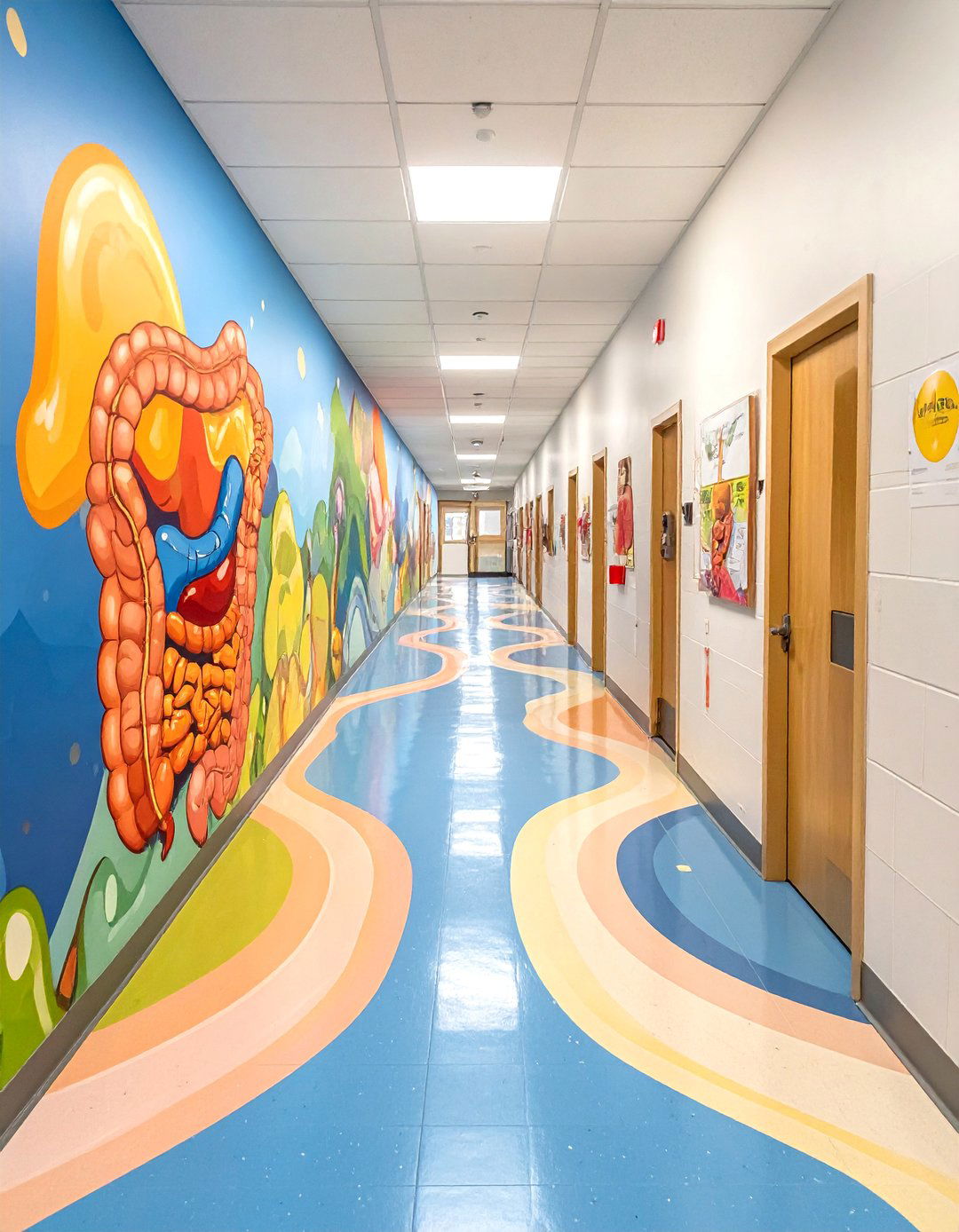 A Journey Through the Digestive System School Mural - 30 Creative School Mural Ideas to Inspire Students