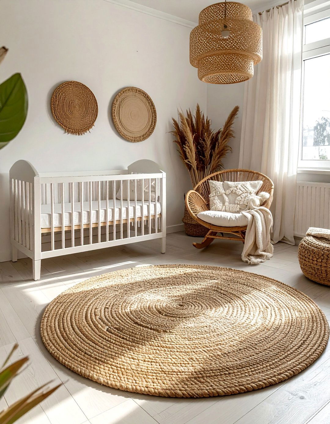 A Jute Rug for Natural Boho Nursery Flooring - 30 Boho Nursery Ideas for a Cozy and Stylish Space
