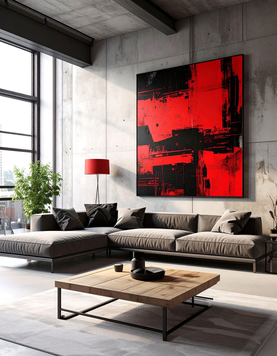 A Large Scale Abstract Art Piece - 30 Industrial Decor Ideas for a Modern Home