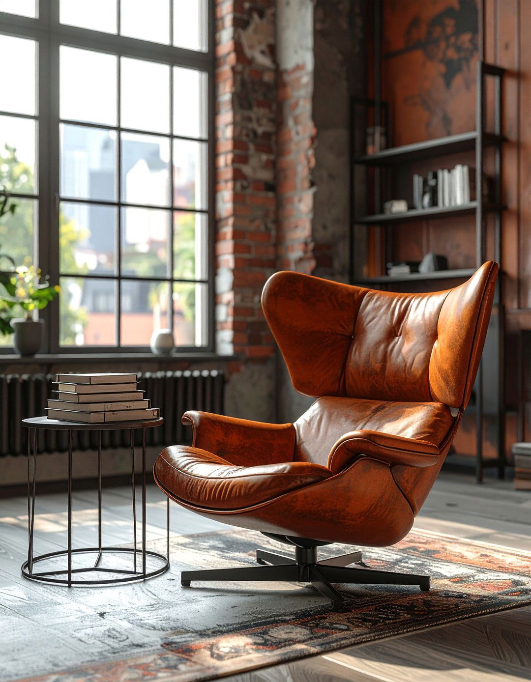A Leather Butterfly Chair - 30 Industrial Decor Ideas for a Modern Home