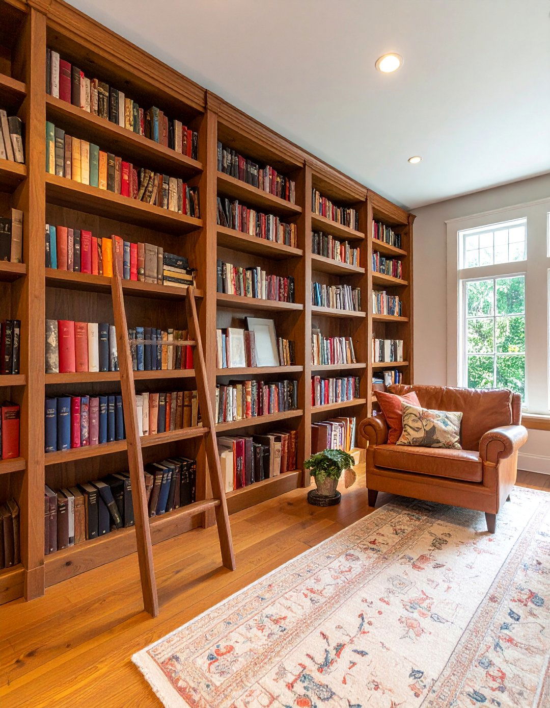 A Library Wall in a Craftsman Living Room - 30 Craftsman Living Room Ideas for a Timeless Look