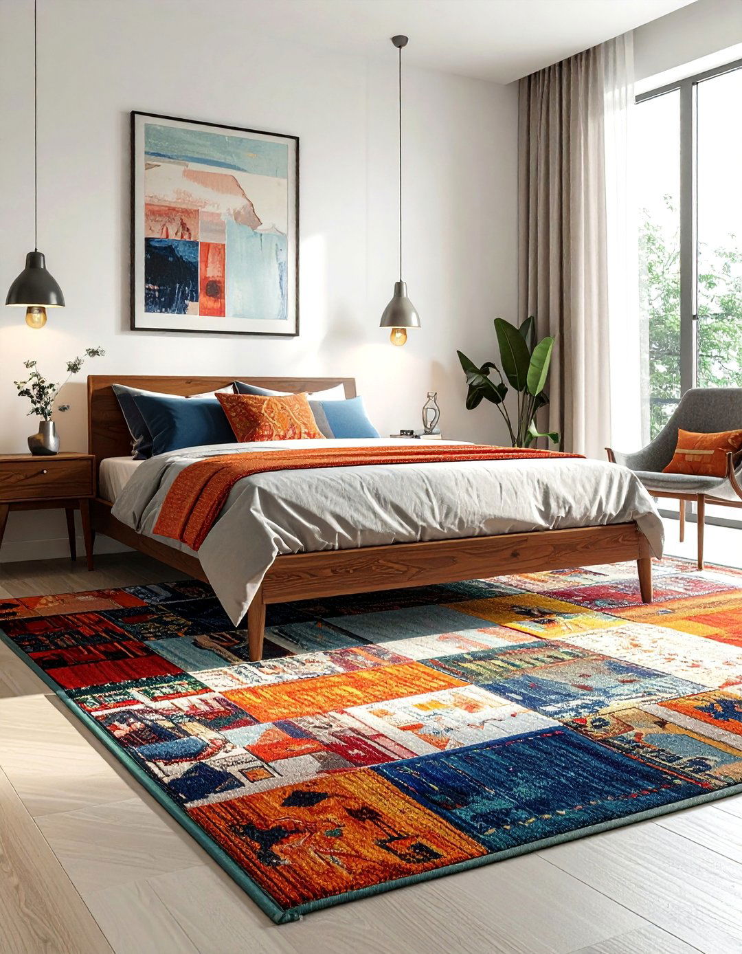 A Low Pile Flat Weave Bedroom Rug - 30 Bedroom Rug Ideas to Transform Your Space