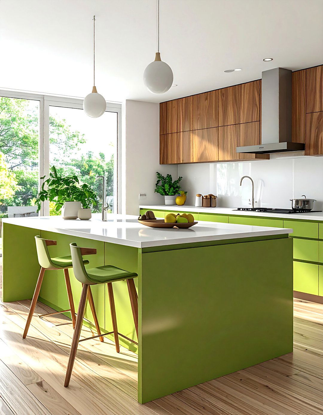 A Mid century Modern Kitchen with Avocado Green Accents - 40 Mid-century Modern Kitchen Ideas for a Retro Vibe