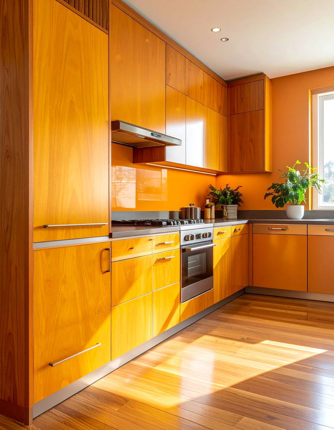 A Mid century Modern Kitchen with Teak Wood Finishes - 40 Mid-century Modern Kitchen Ideas for a Retro Vibe
