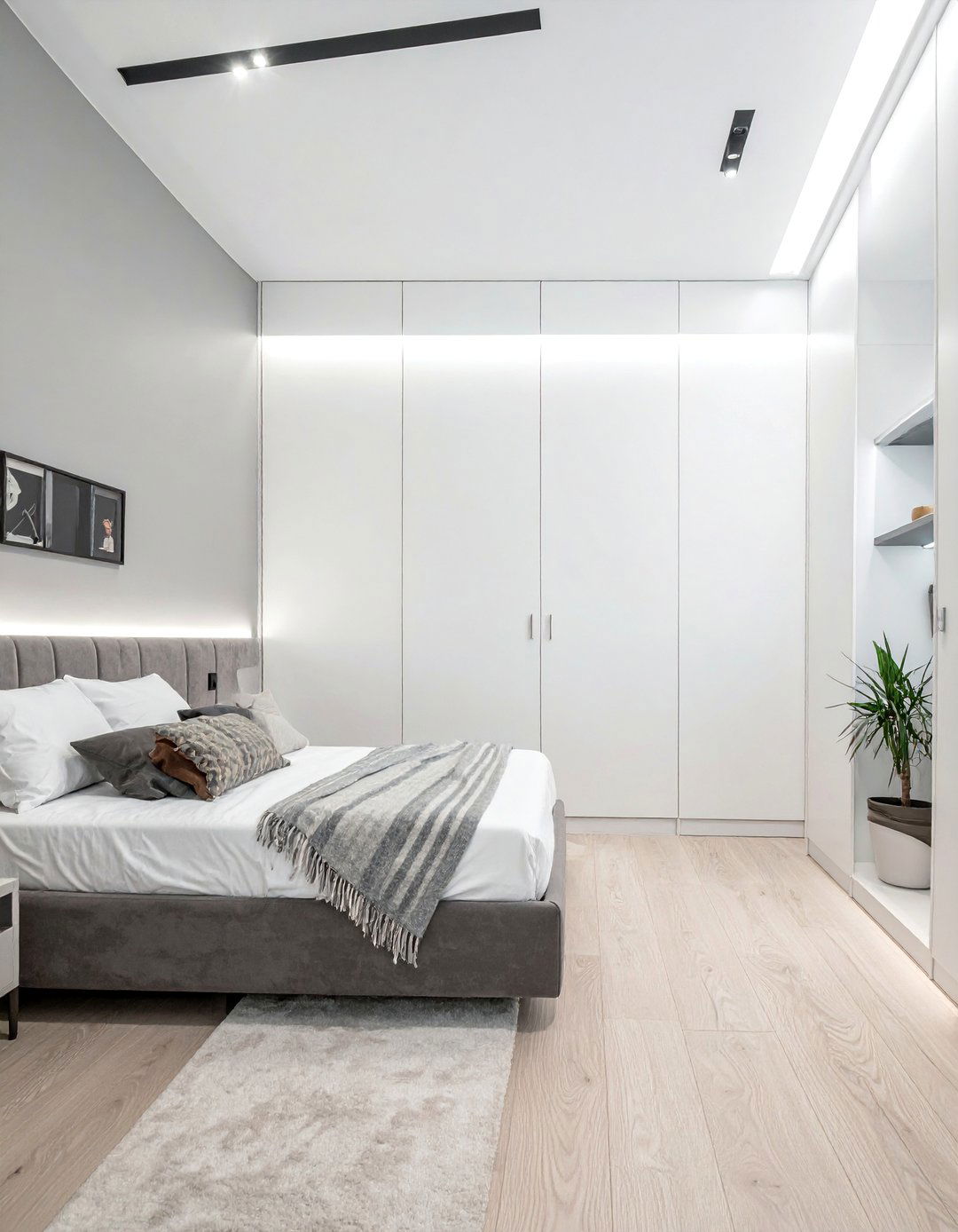 A Modern Bedroom with Built In Seamless Wardrobes - 40 Modern Bedroom Ideas for a Sleek and Stylish Space