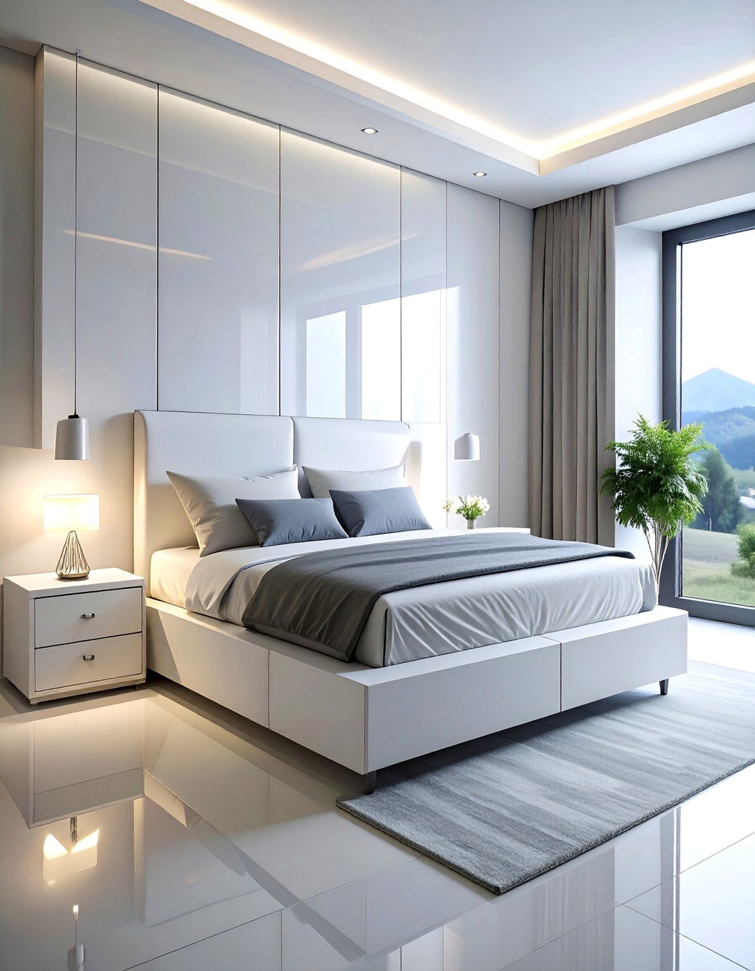 A Modern Bedroom with Handleless Dressers and Cabinets - 40 Modern Bedroom Ideas for a Sleek and Stylish Space