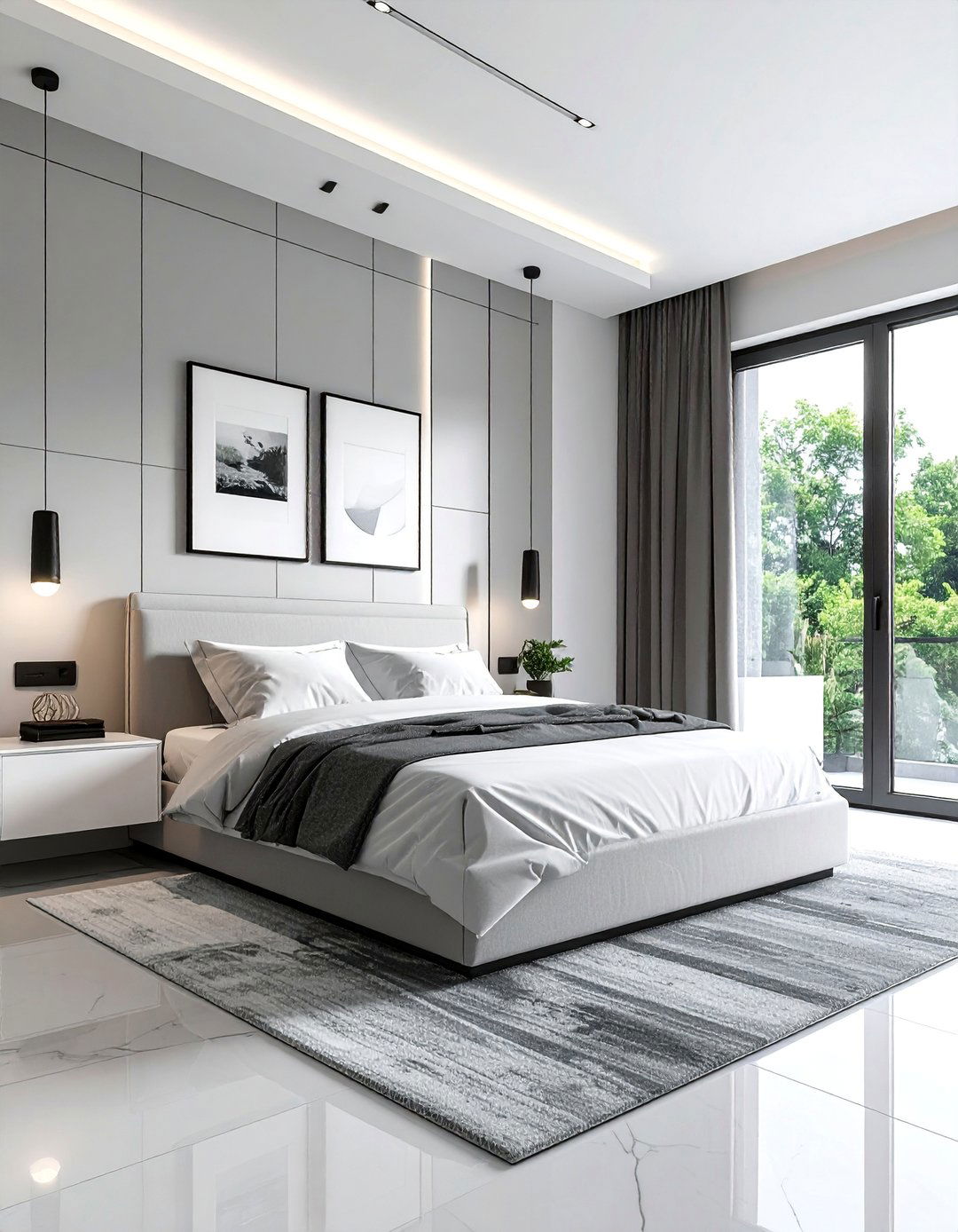A Modern Bedroom with Matte Black Hardware - 40 Modern Bedroom Ideas for a Sleek and Stylish Space