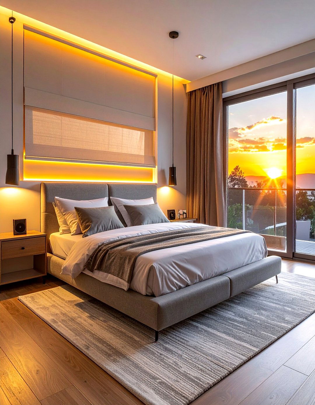 A Modern Bedroom with Smart Home Integration - 40 Modern Bedroom Ideas for a Sleek and Stylish Space