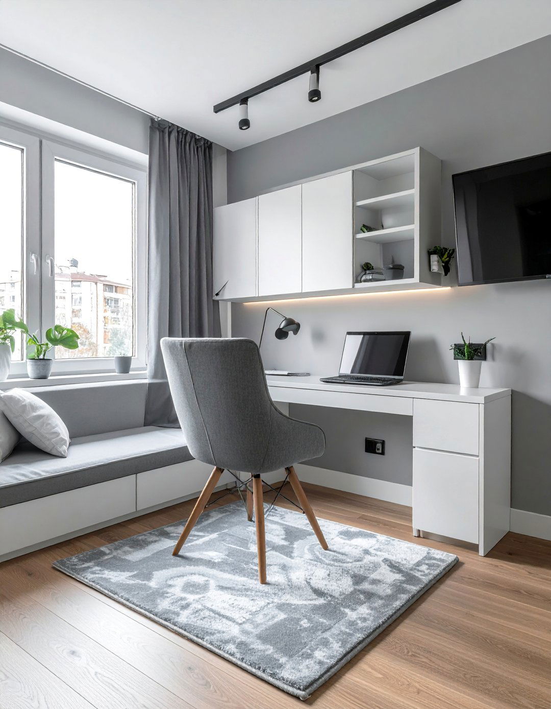 A Modern Bedroom with a Minimalist Workspace Nook - 40 Modern Bedroom Ideas for a Sleek and Stylish Space