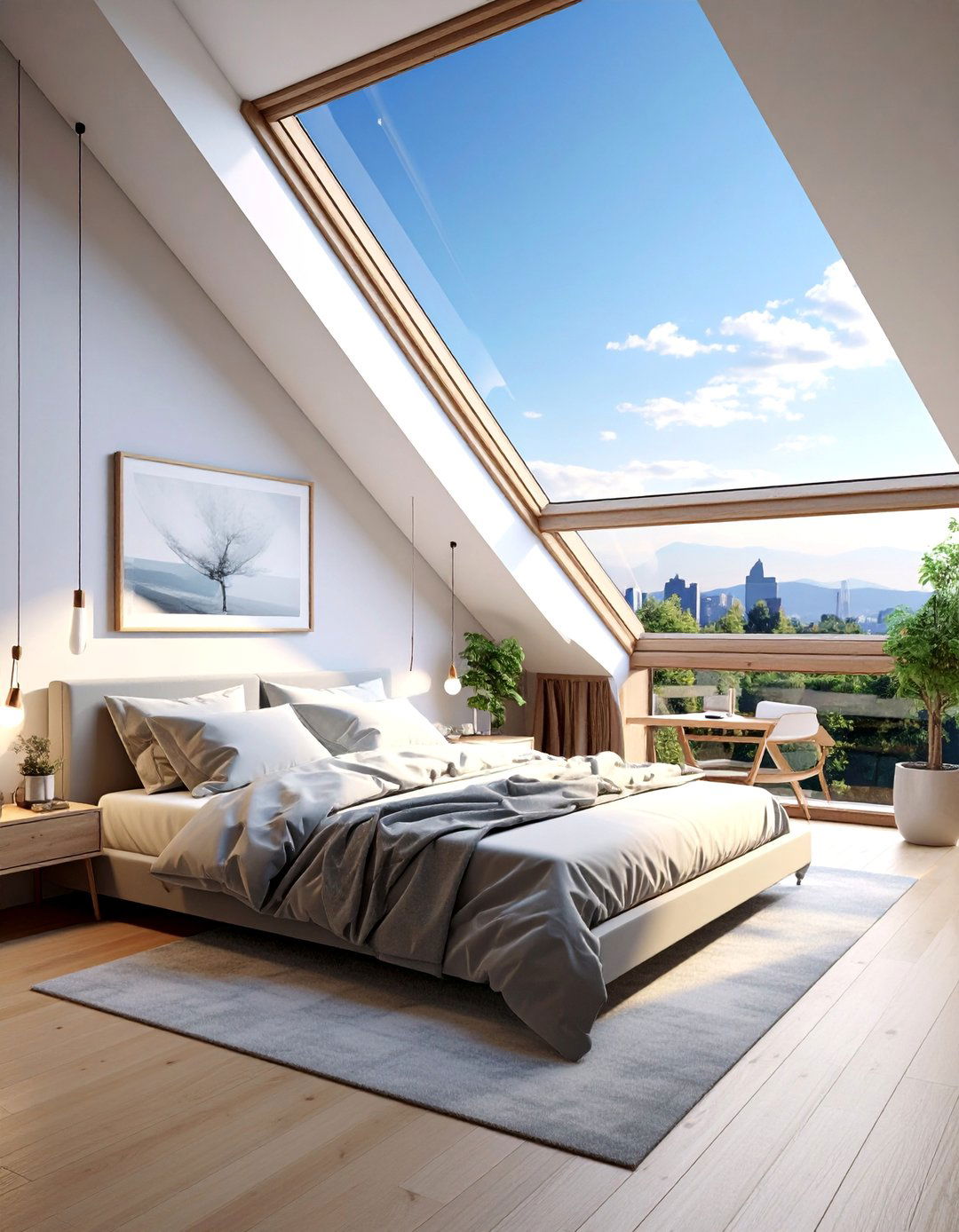 A Modern Bedroom with a Skylight Above the Bed - 40 Modern Bedroom Ideas for a Sleek and Stylish Space