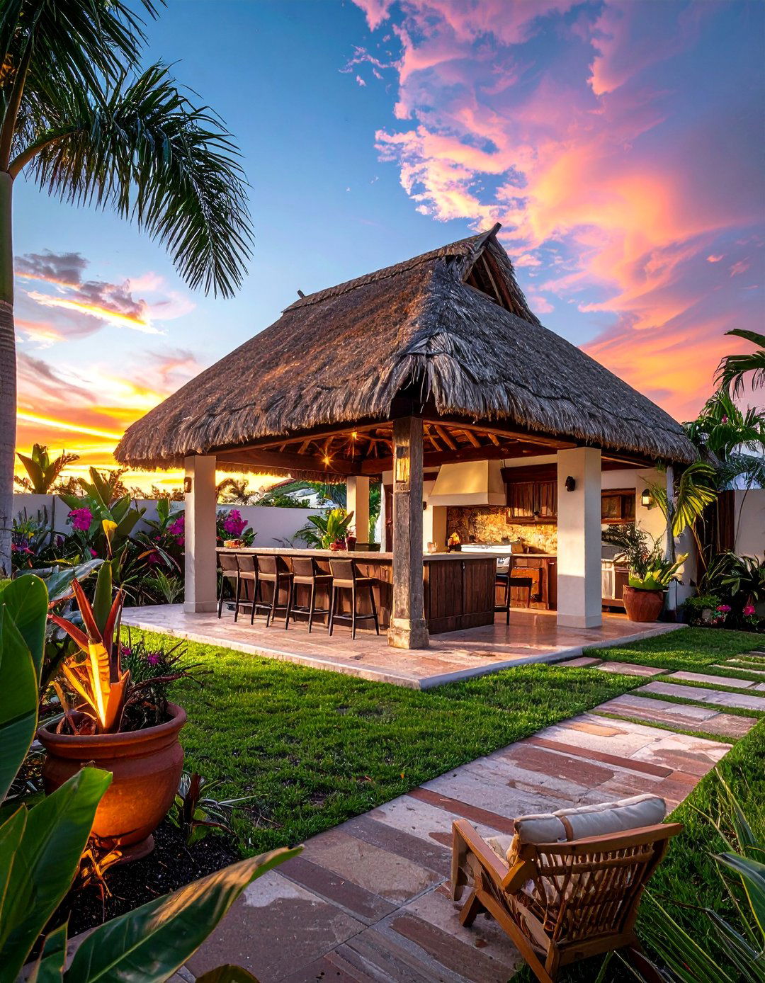 A Palapa Style Roof Structure - 20 Mexican Outdoor Kitchen Ideas for Entertaining