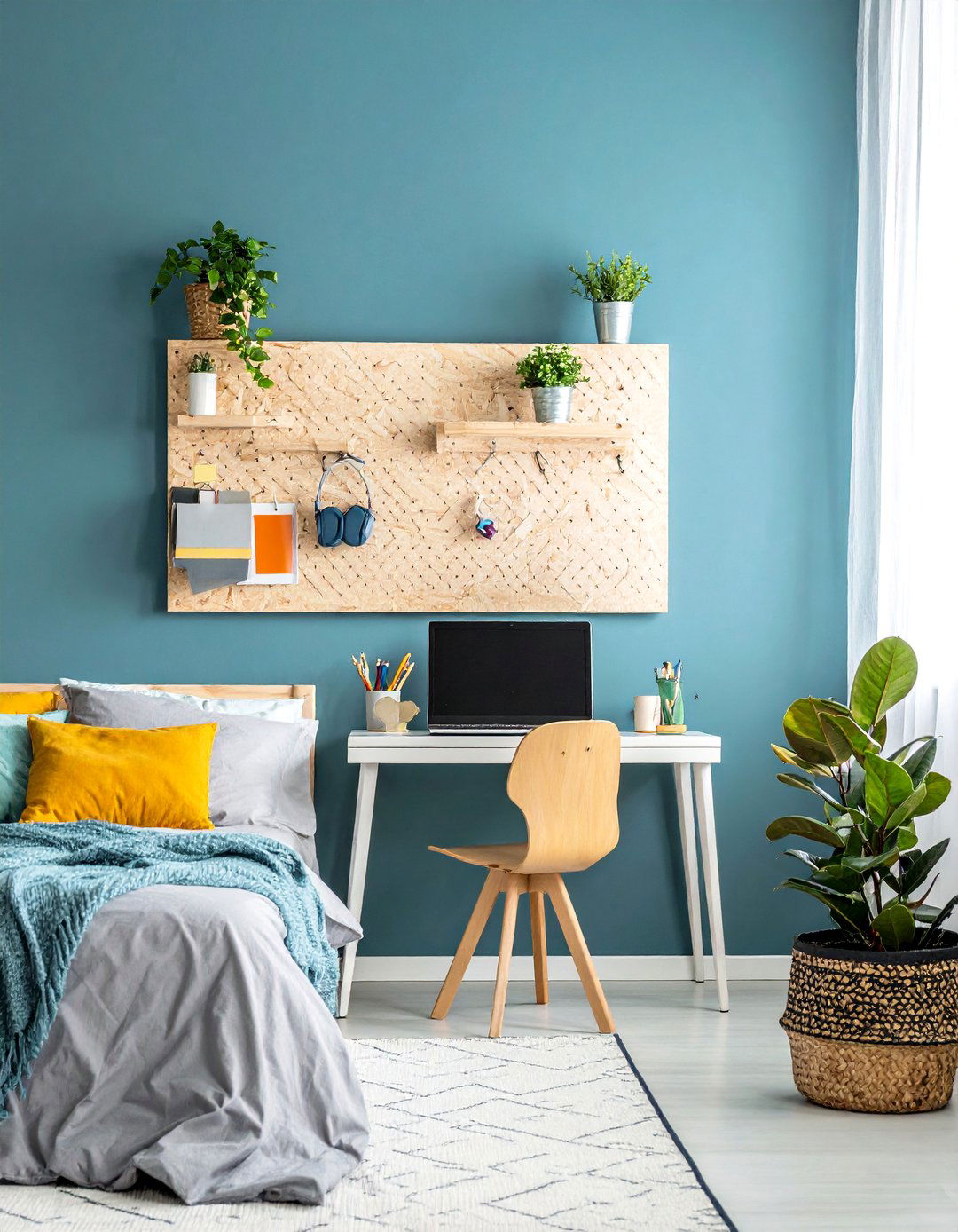 A Pegboard Wall Organizer for Customization - 40 Small Bedroom Ideas for Cozy and Functional Spaces