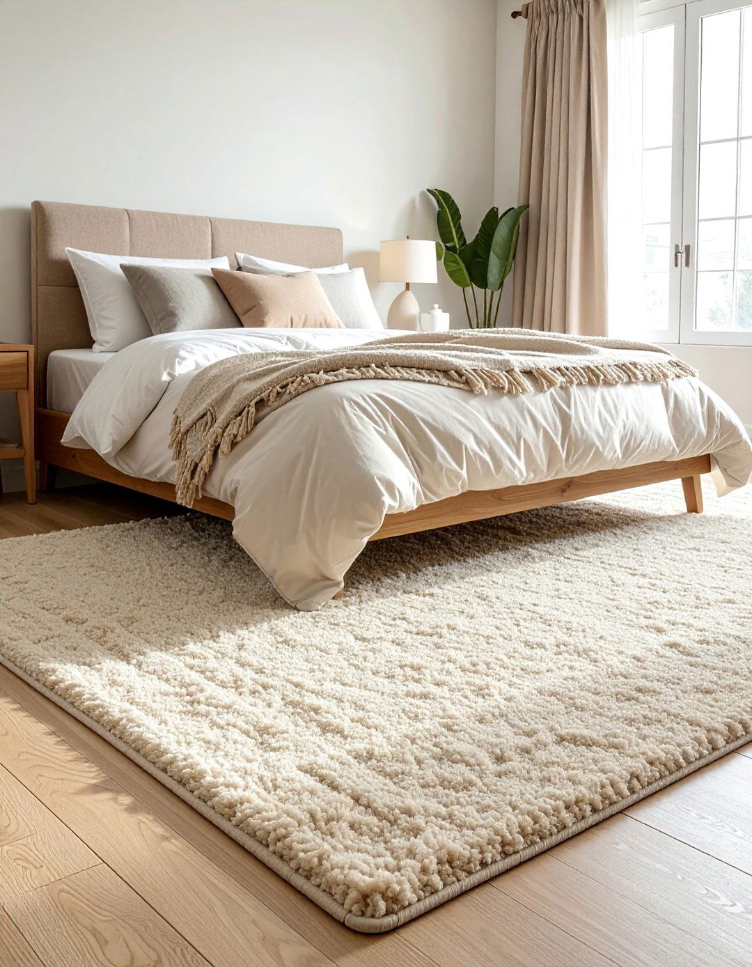 A Plush Wool Bedroom Rug for Natural Comfort - 30 Bedroom Rug Ideas to Transform Your Space