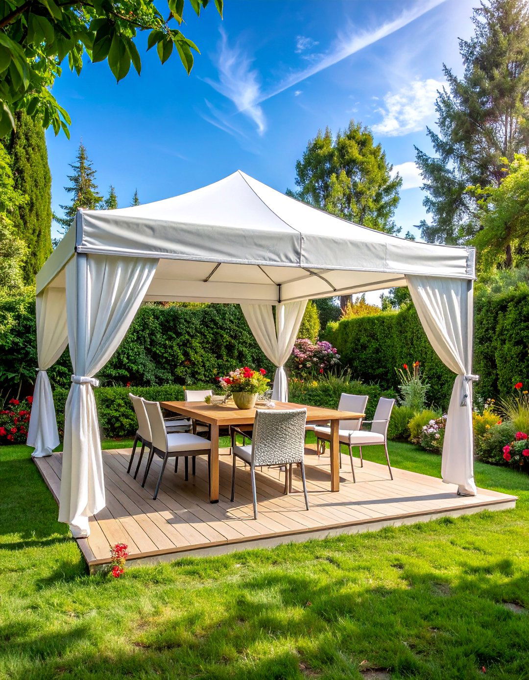 A Pop Up Gazebo for a Temporary Small Patio Shelter - 40 Small Patio Ideas to Maximize Your Outdoor Space