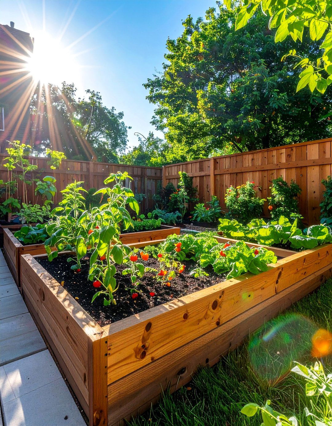 A Raised Bed Corner Vegetable and Herb Garden - 30 Corner Landscaping Ideas for a Beautiful Yard