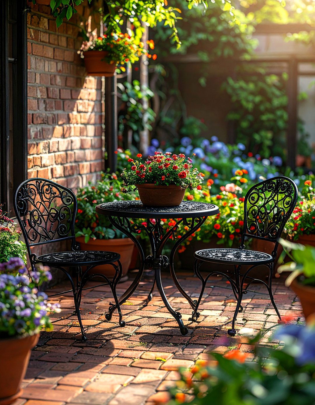 A Small Farmhouse Patio with a Bistro Set - 25 Farmhouse Patio Ideas for a Relaxing Outdoor Space