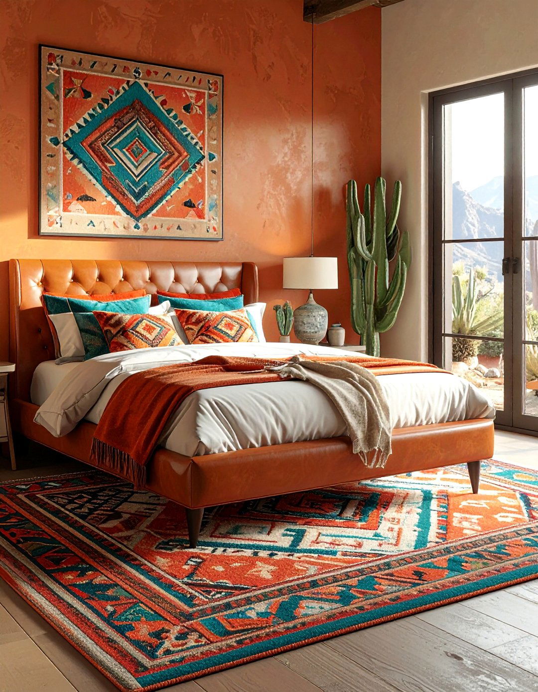 A Southwestern Inspired Bedroom Rug - 30 Bedroom Rug Ideas to Transform Your Space