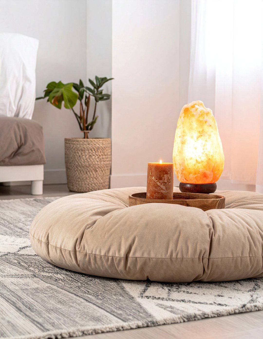 A Tranquil Bedroom Corner Meditation Space - 15 Bedroom Corner Ideas to Enhance Small Spaces