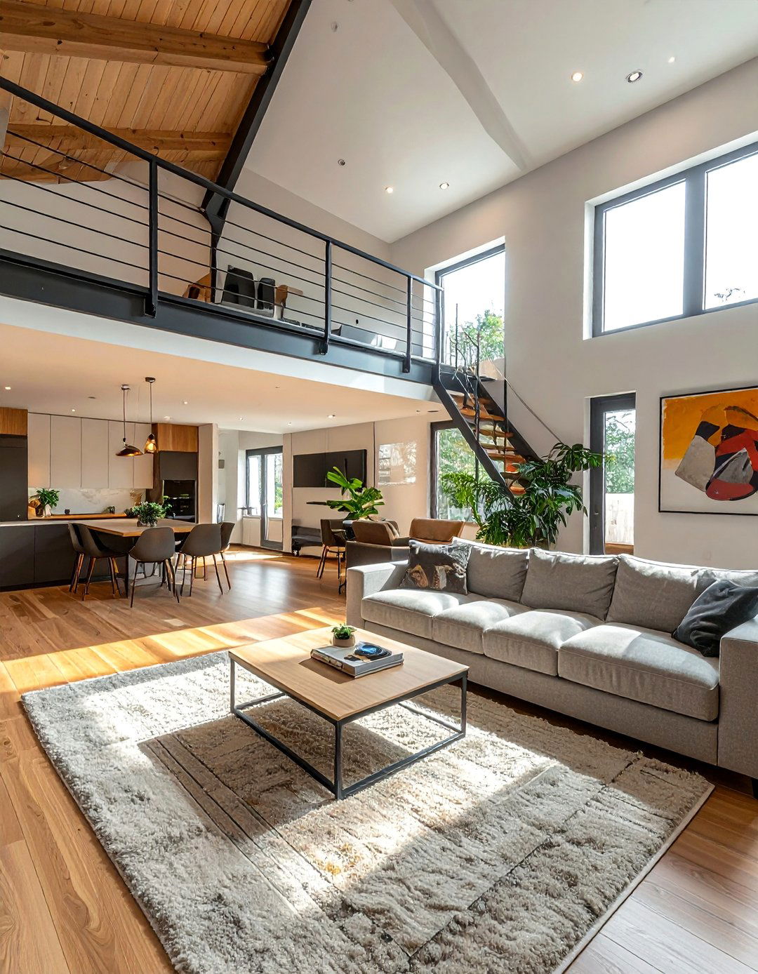 A Vaulted Ceiling with an Upper Level Loft or Balcony - 25 Living Room Vaulted Ceiling Ideas for Spacious Charm
