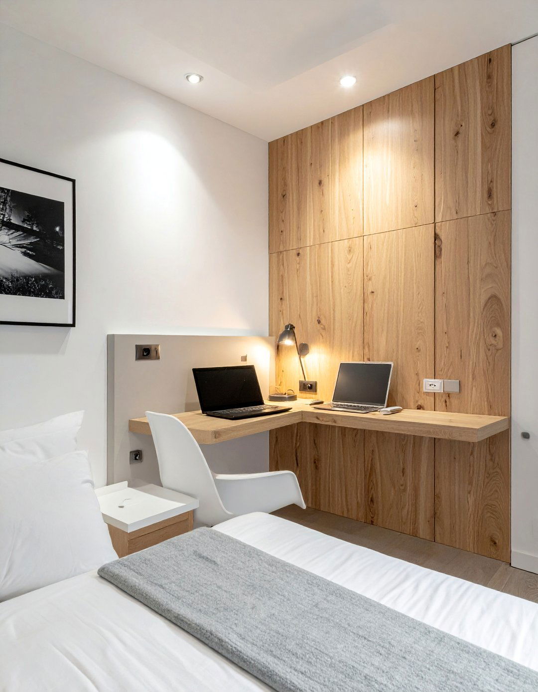 A Wall Mounted Bedroom Corner Desk - 15 Bedroom Corner Ideas to Enhance Small Spaces
