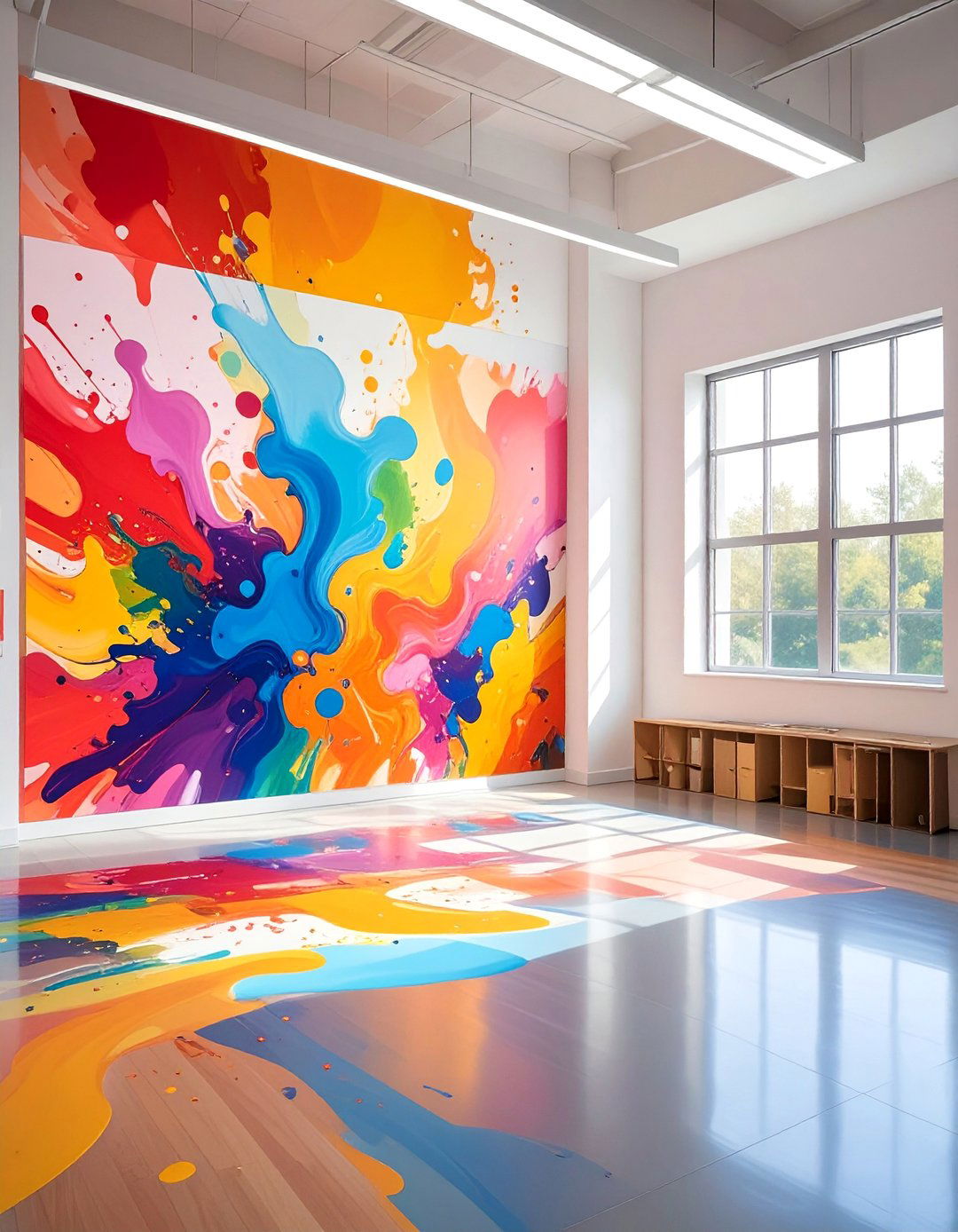 Abstract Art and Color Theory School Mural - 30 Creative School Mural Ideas to Inspire Students