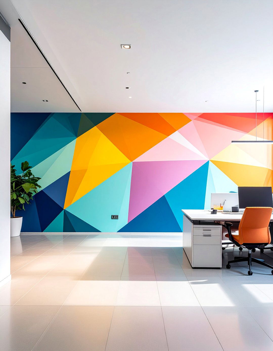 Abstract Geometric Patterns - 25 Office Wall Murals to Inspire Productivity and Creativity