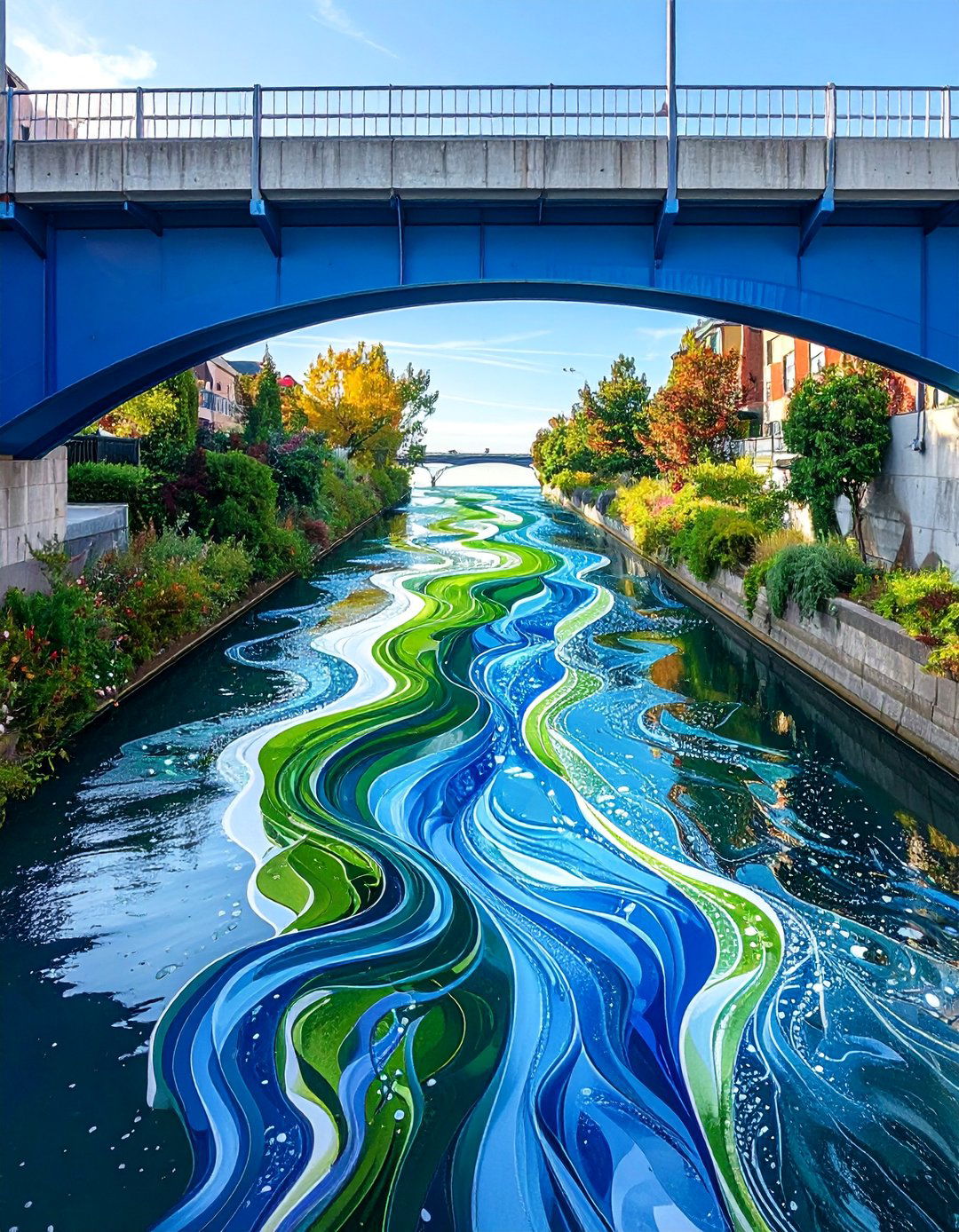 Abstract River or Lake Small Town Mural - 20 Small Town Murals to Brighten Up Your Community