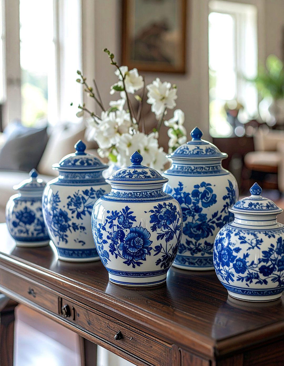 Accessorize with Blue and White Porcelain - 25 Classic Traditional Living Room Design Ideas
