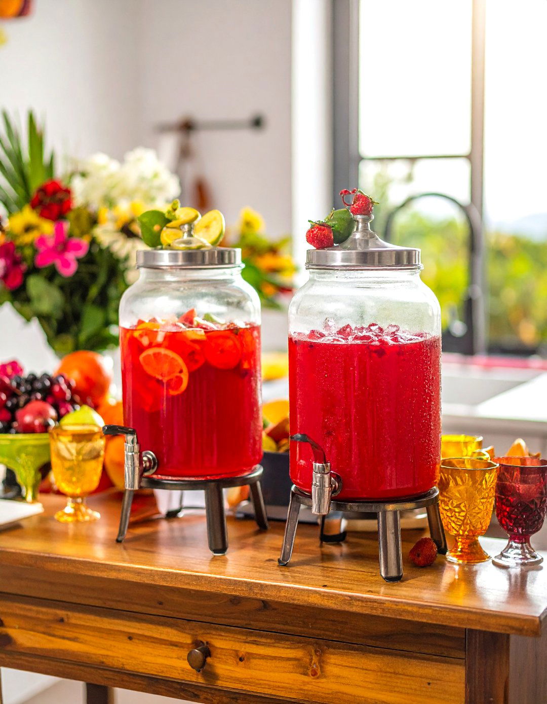 Agua Fresca Glass Drink Dispensers - 20 Mexican Table Decor Ideas for Vibrant Settings