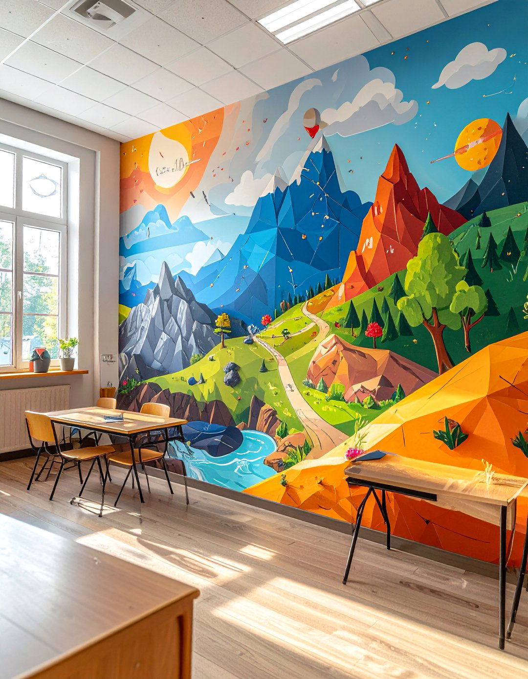 Algebra Adventure Landscape - 20 Math Mural Ideas to Inspire Your Space