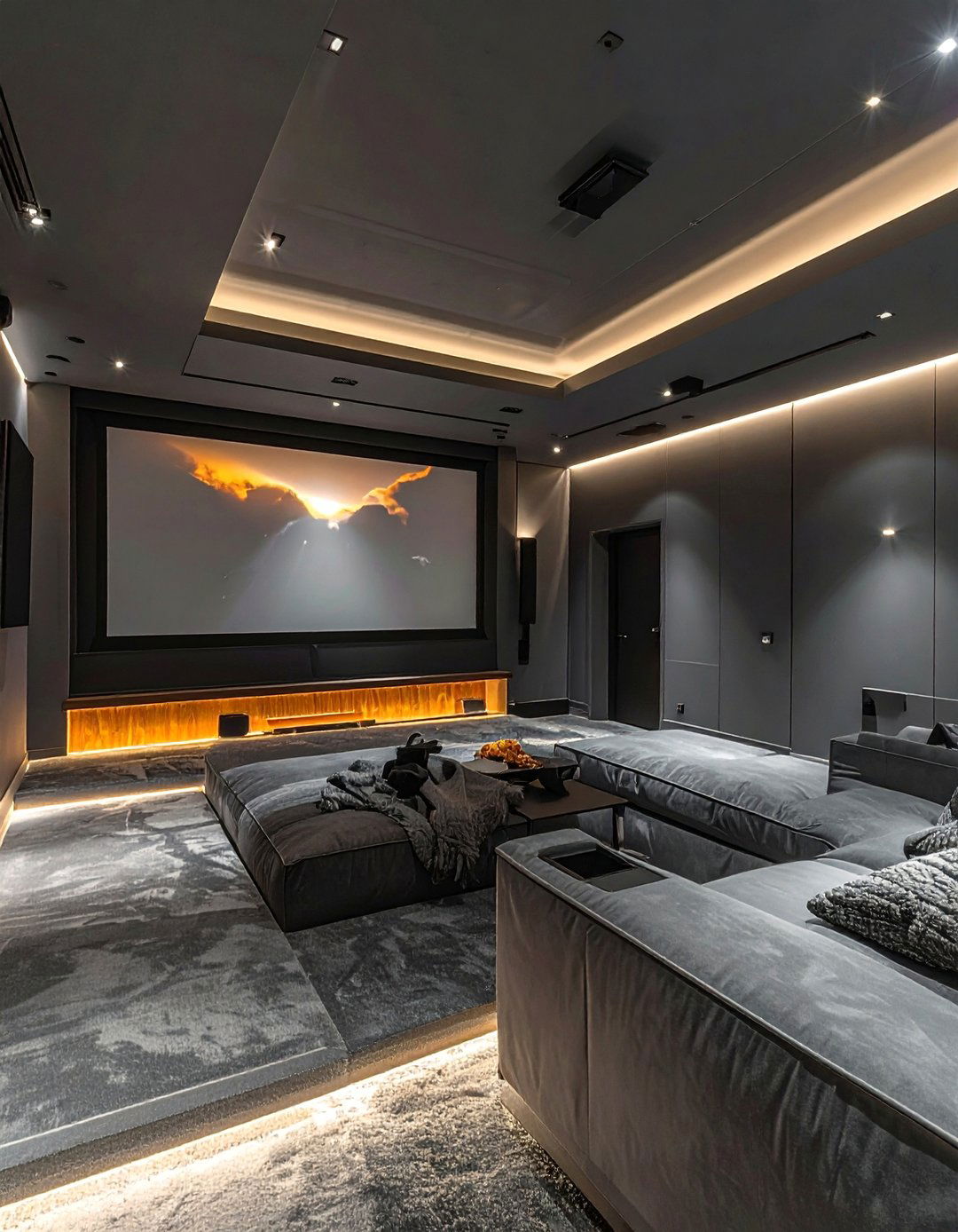 Almost Black Gray for Maximum Immersion - 20 Gray Home Theater Paint Color Schemes