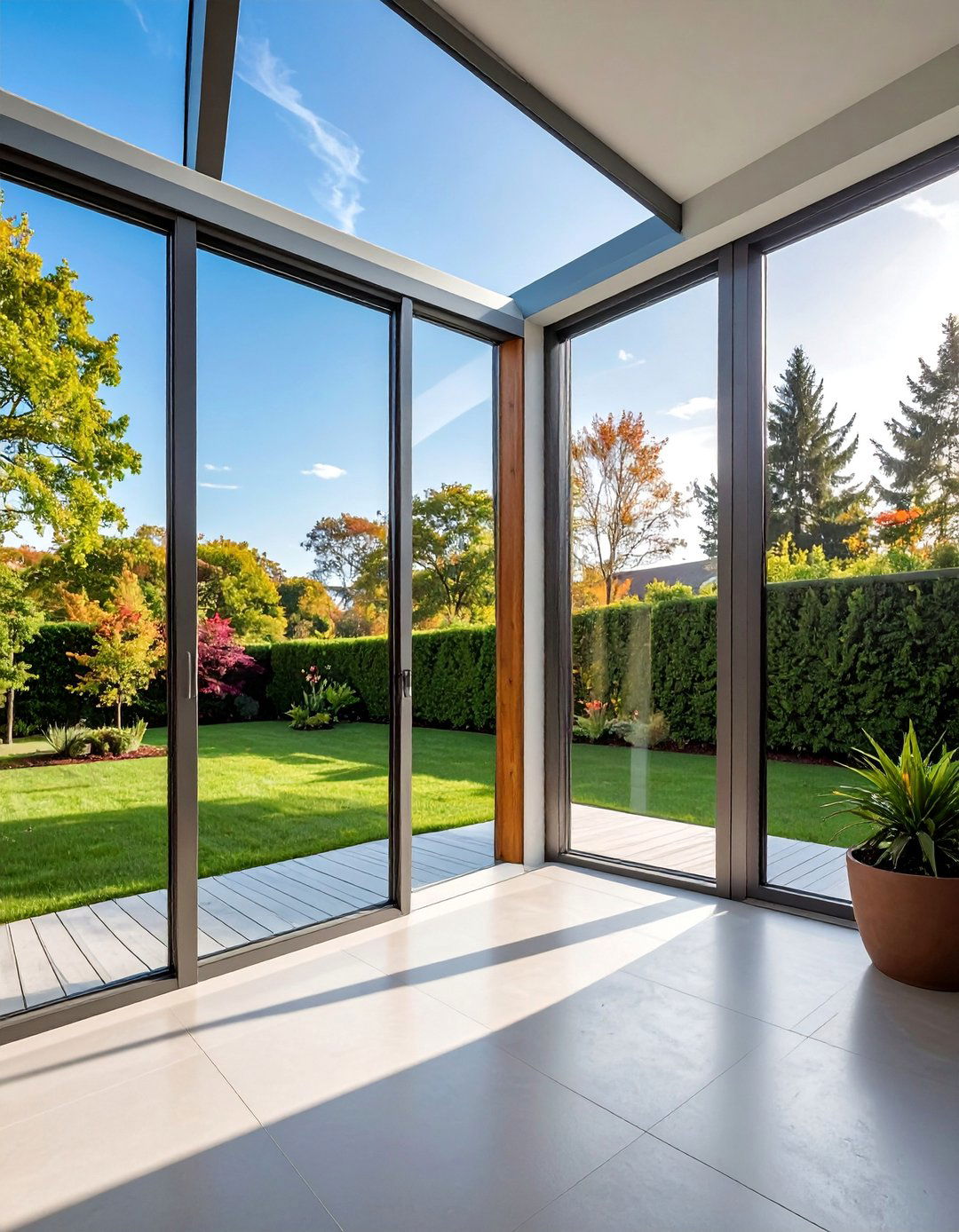 Aluminum Frame Contemporary Style - 30 Stylish Sunroom Window Ideas for Natural Light