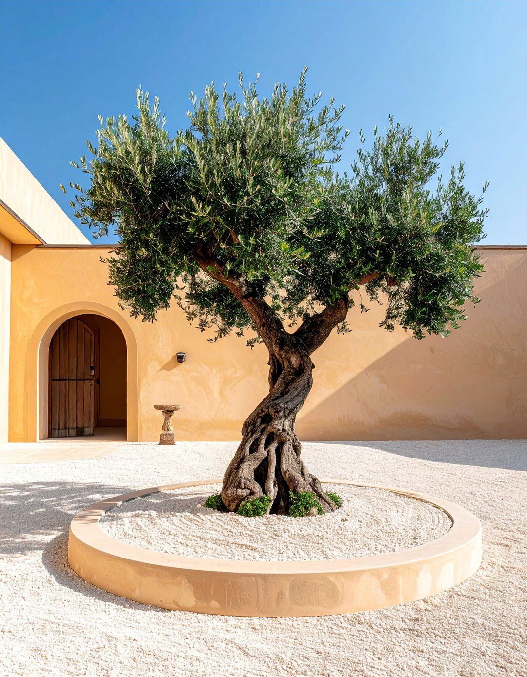 An Italian Backyard with Olive Trees - 20 Italian Backyard Ideas for a Mediterranean Oasis