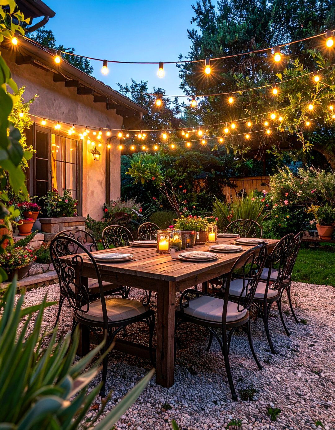An Italian Backyard with Rustic Alfresco Dining - 20 Italian Backyard Ideas for a Mediterranean Oasis