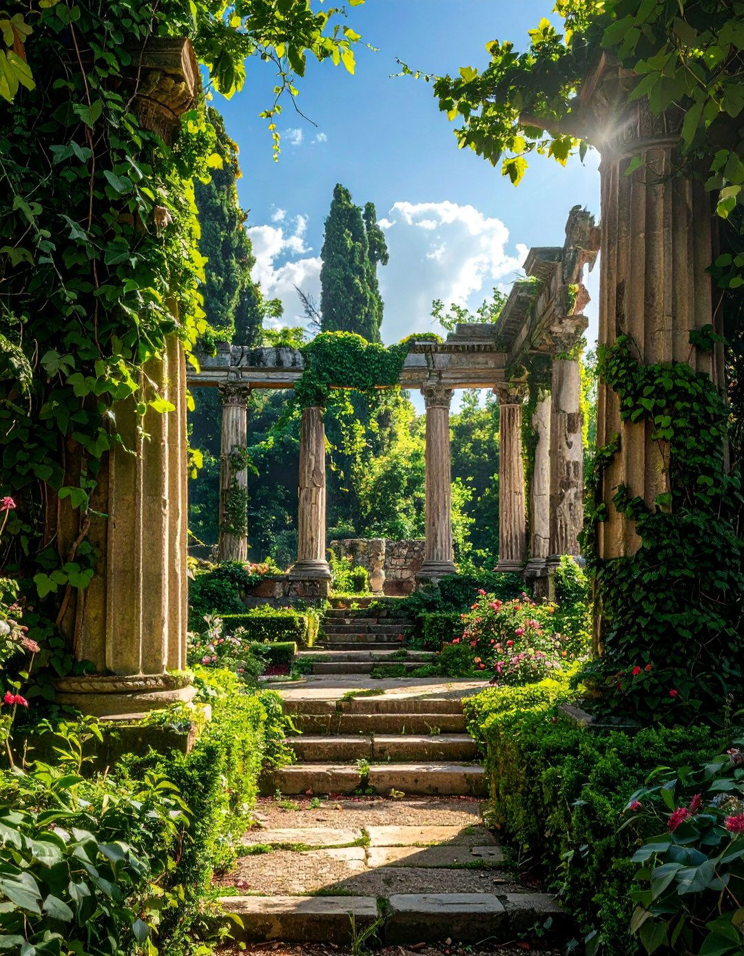 Ancient Ruins Garden Mural - 30 Garden Mural Ideas to Brighten Your Outdoor Space