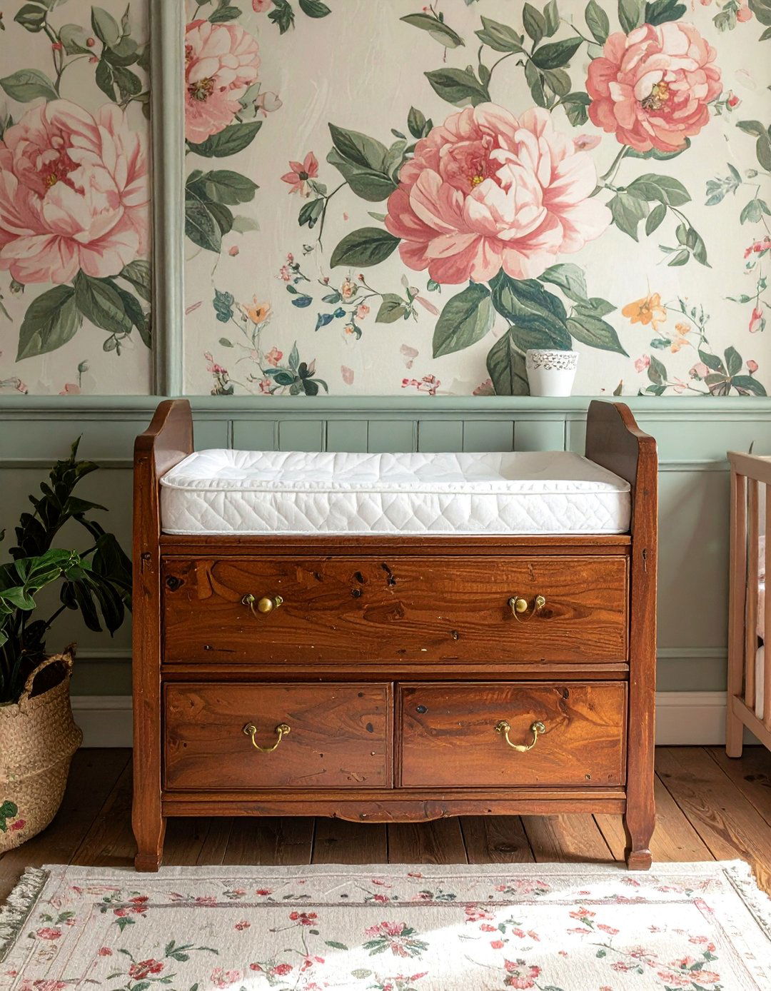 Antique Dresser as a Changing Table - 25 Vintage Nursery Ideas for a Timeless Baby Room