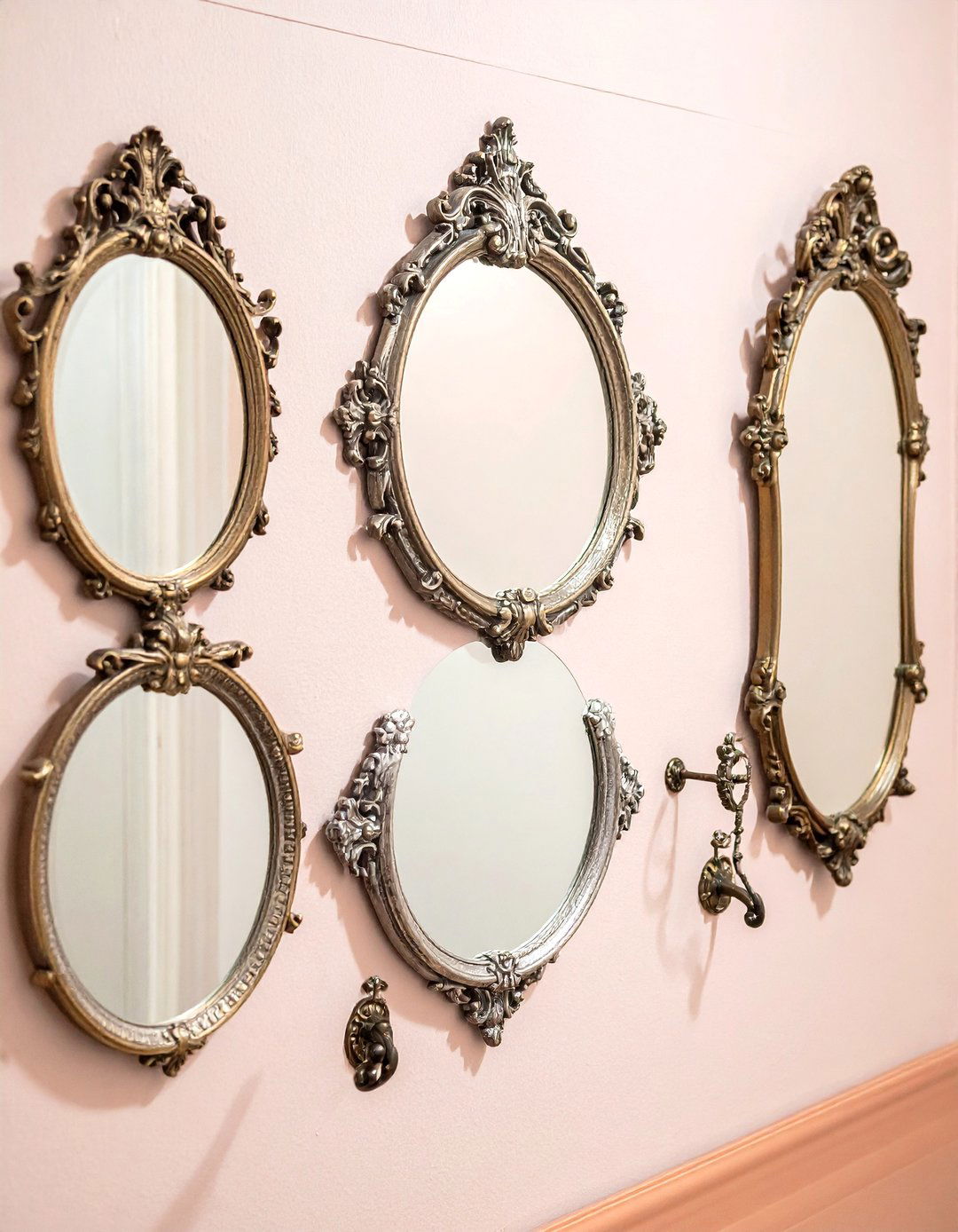 Antique Hand Mirror Display - 30 Mirror Gallery Wall Ideas to Elevate Your Decor