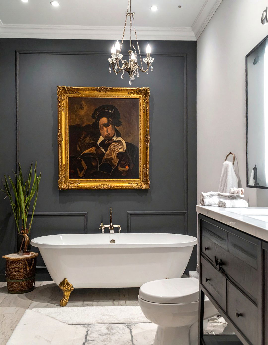 Antique Oil Painting Bathroom Art - 25 Bathroom Art Ideas to Enhance Your Space's Aesthetic