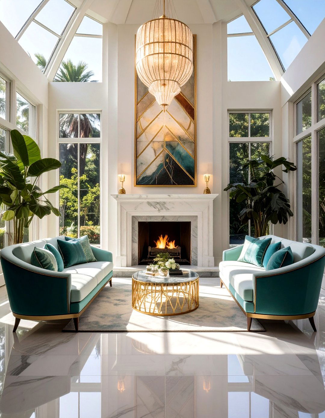 Art Deco Fireplace Sunrooms - 30 Sunrooms With Fireplaces for Cozy Living