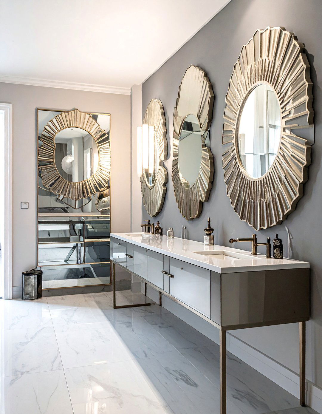 Art Deco Glamour Revival - 30 Mirror Gallery Wall Ideas to Elevate Your Decor