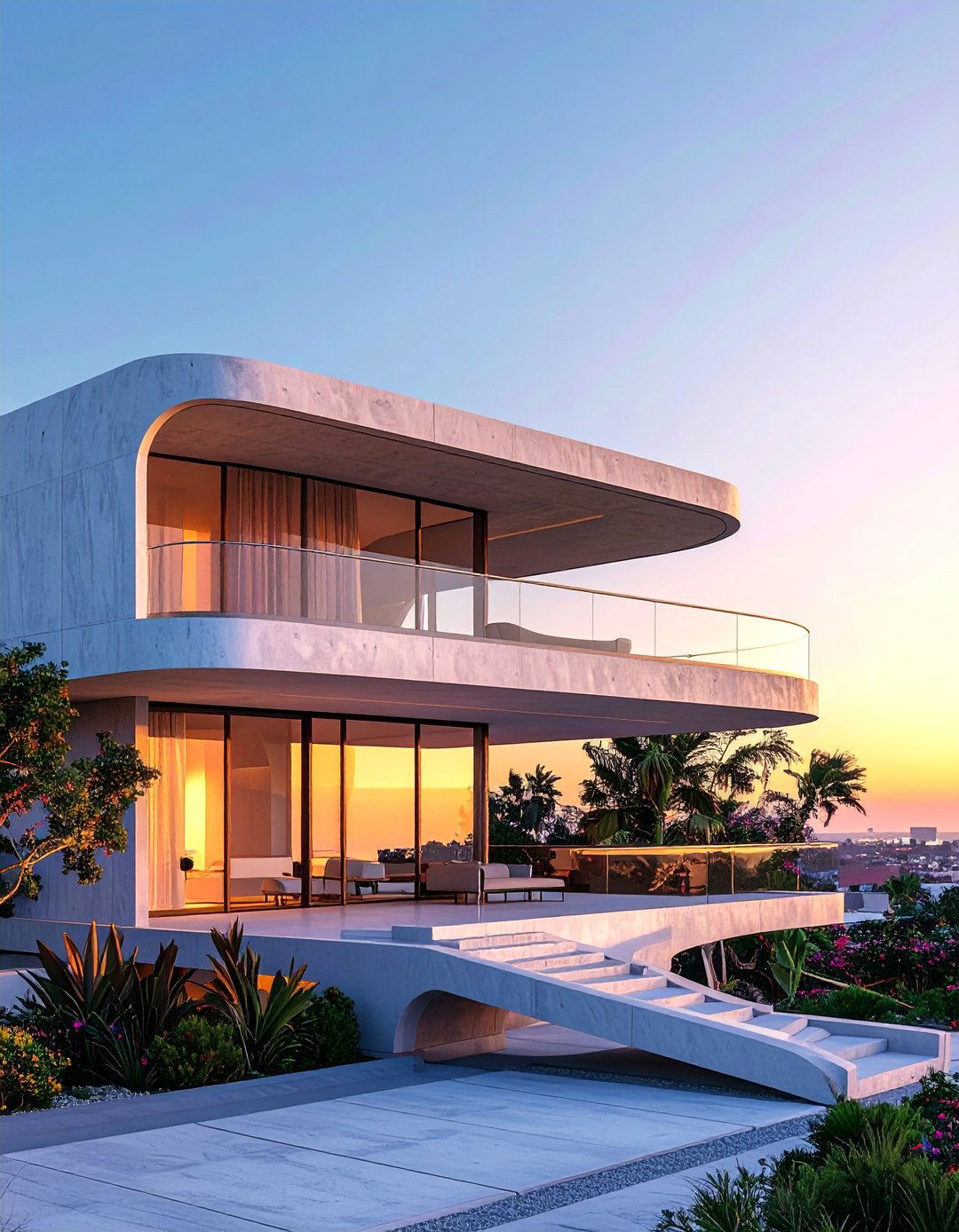 Art Deco House Exterior with Cantilevered Balconies - 15 Art Deco House Exterior Ideas for Timeless Elegance