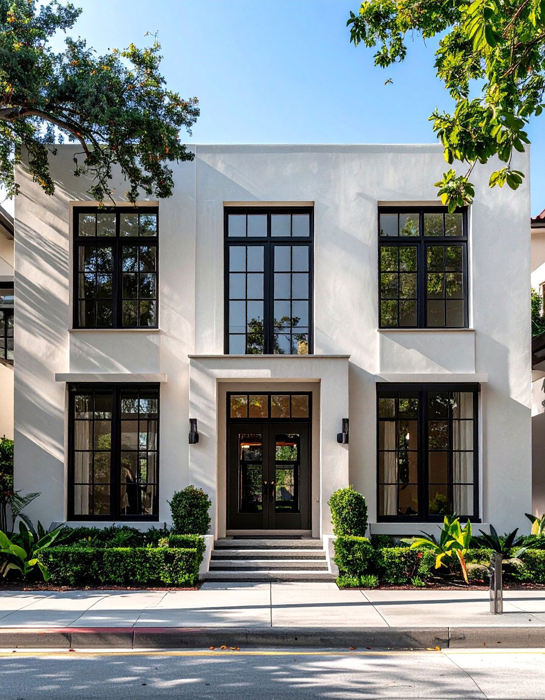 Art Deco House Exterior with Steel Casement Windows - 15 Art Deco House Exterior Ideas for Timeless Elegance